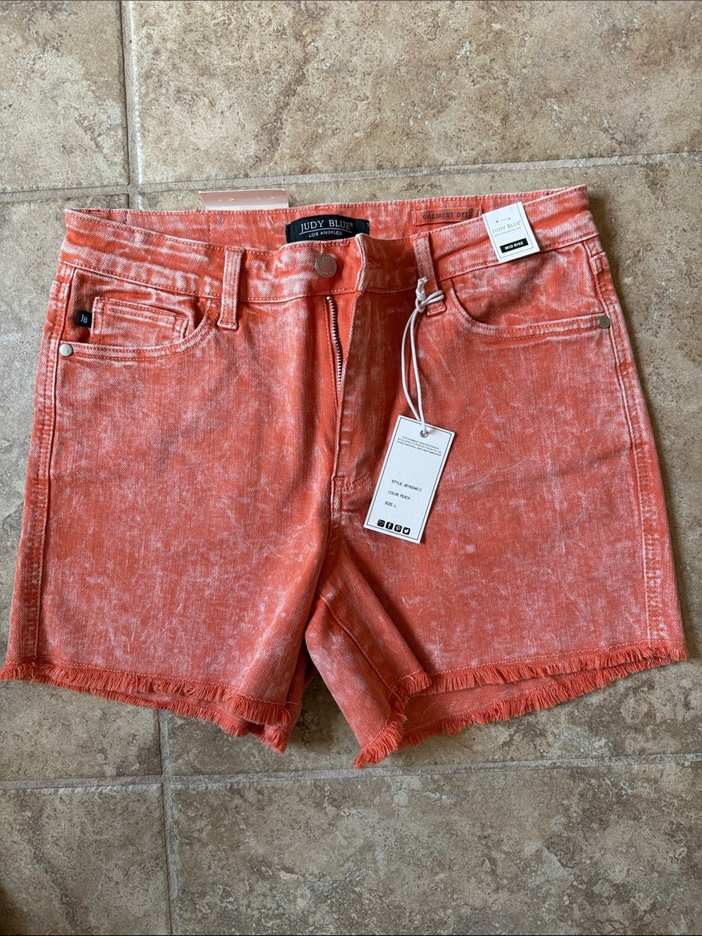 Judy Blue Coral Washed Denim Shorts